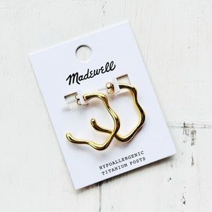 Madewell Chunky Squiggle Hoop Earrings NWT